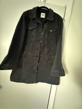 Zara Black Mini Denim Dress